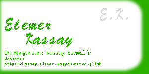 elemer kassay business card